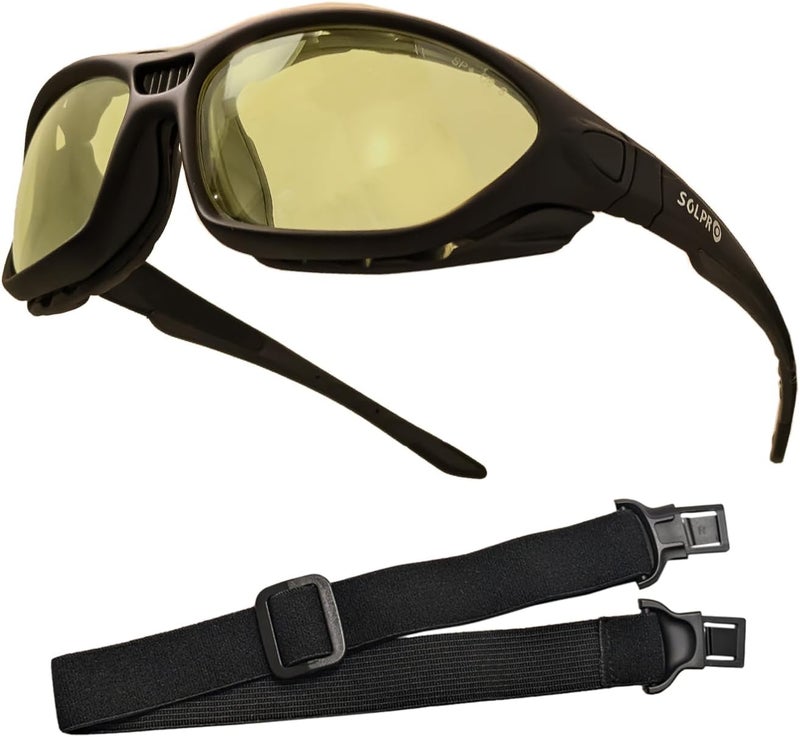 SOLPRO Anti-Fog Safety Motorcycle Riding Sunglasses Foam padded Goggle, Dustproof, Windproof, Hunting, Hiking, Golfing - Image 1